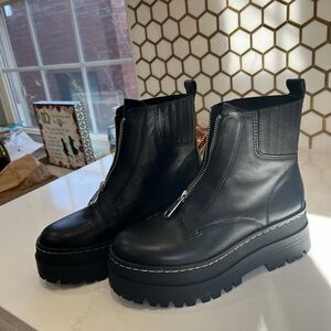 March Fisher Ltd. Lug Sole Leather Combat Boots -Size 7. Never worn outside